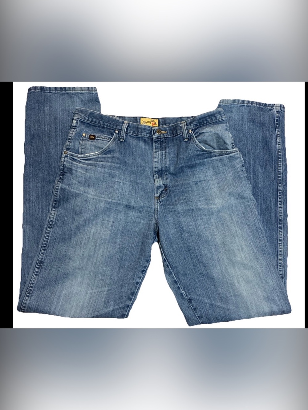 Wrangler 20X Jeans Mens 38x40 Blue Light Wash Straight Leg Western Denim 23MWXAB